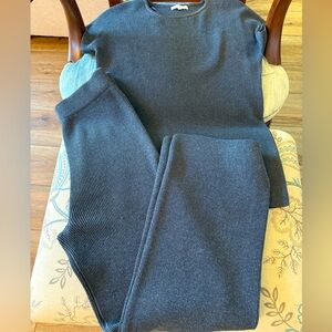 LITTLE LIES 2-Piece Gray Ribbed Pant Set - Sz Med/Lrg